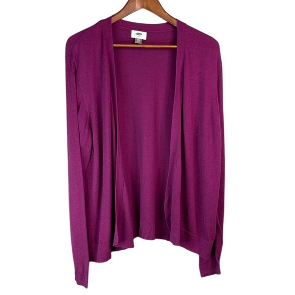 Old Navy Open Cardigan Sweater Lightweight Knit Plum And Get It Retro Size XXL - Picture 2 of 11